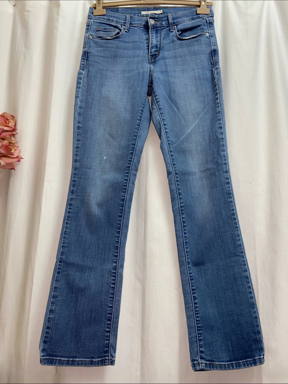 Levi's 505 Straight Leg Classic Blue Jeans w/Stretch